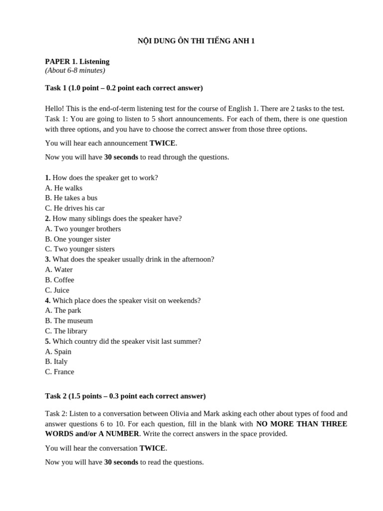 English 1 Exam Preparation Guide | PDF