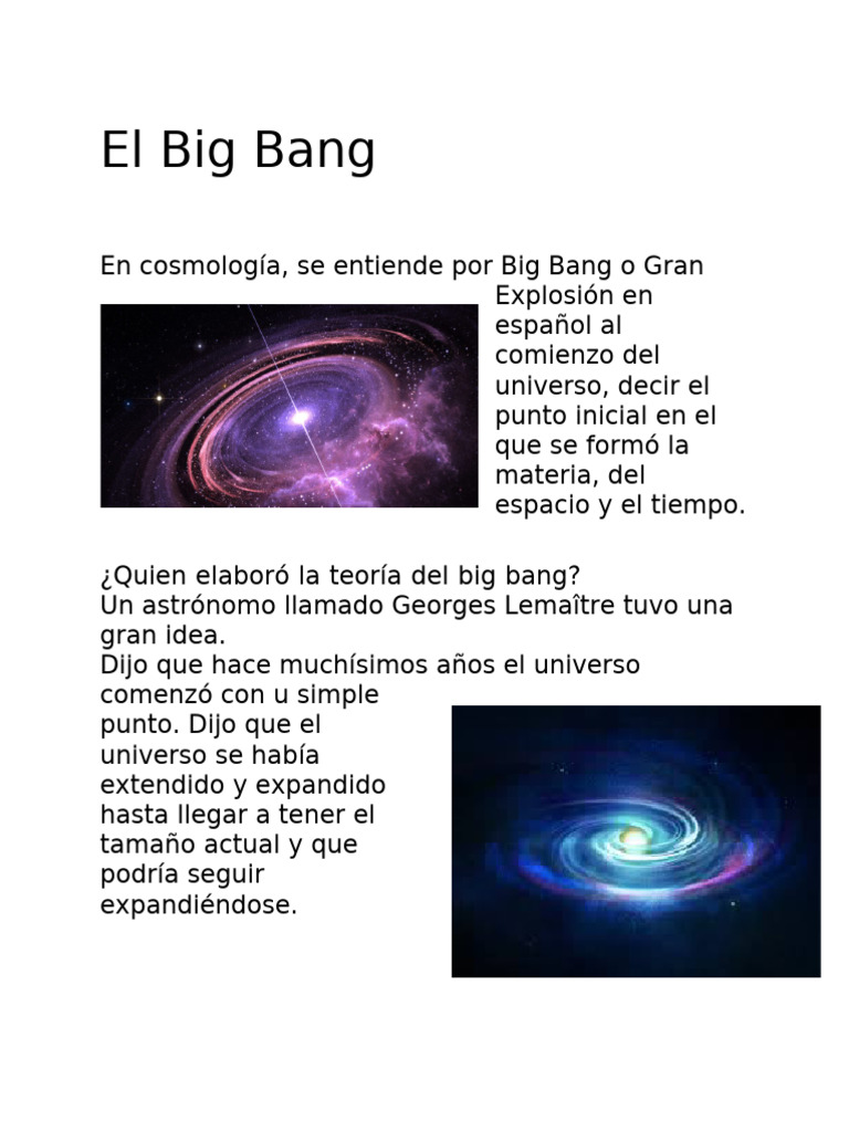 Teoría del Big Bang y origen del universo | PDF | Universo | Big Bang