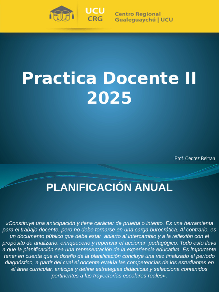 Planificación Anual Docente 2025 | PDF | Enseñando | Maestros