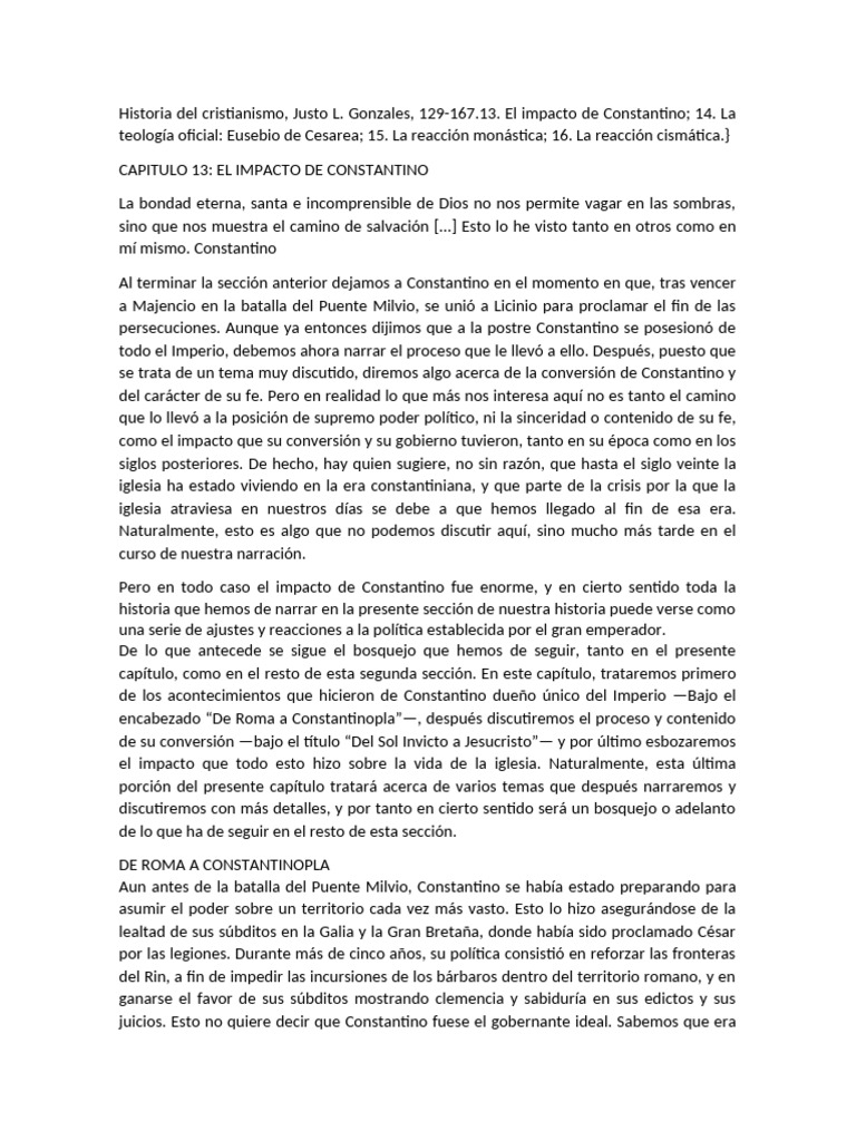 Impacto de Constantino en el Cristianismo | PDF | Constantino el grande ...