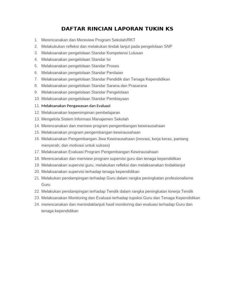 Rincian Laporan Tukin KS Sekolah | PDF