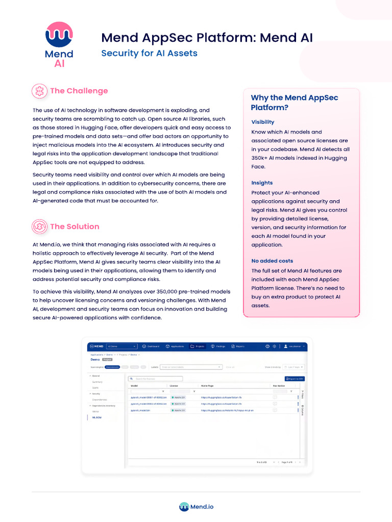 Mend AI Data Sheet | PDF | Artificial Intelligence | Intelligence (AI ...