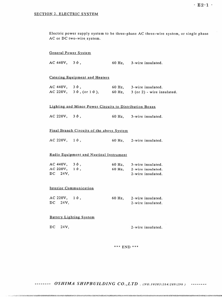 E1-02 Specification (Electric Part) - Part IV Electric Part, Section 2 ...