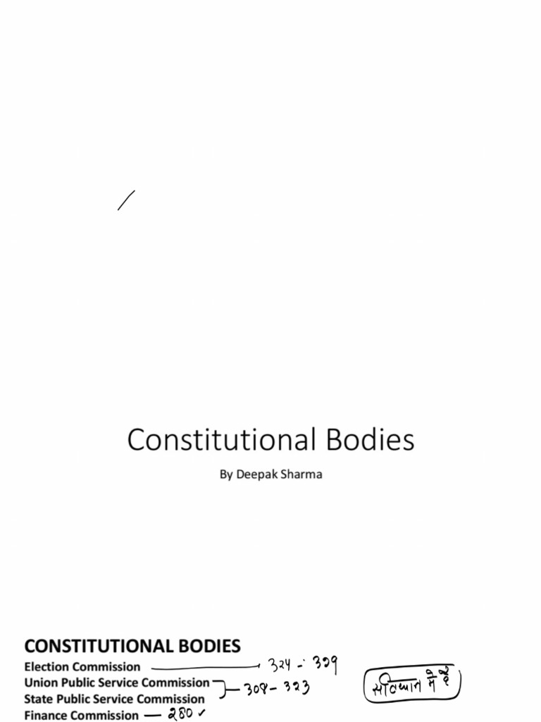 Overview of Constitutional Bodies in India | PDF | Government ...