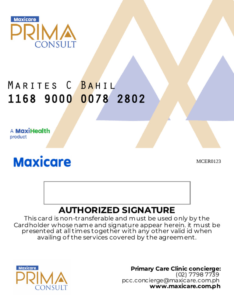 Maxihealth E Card Attachment | PDF