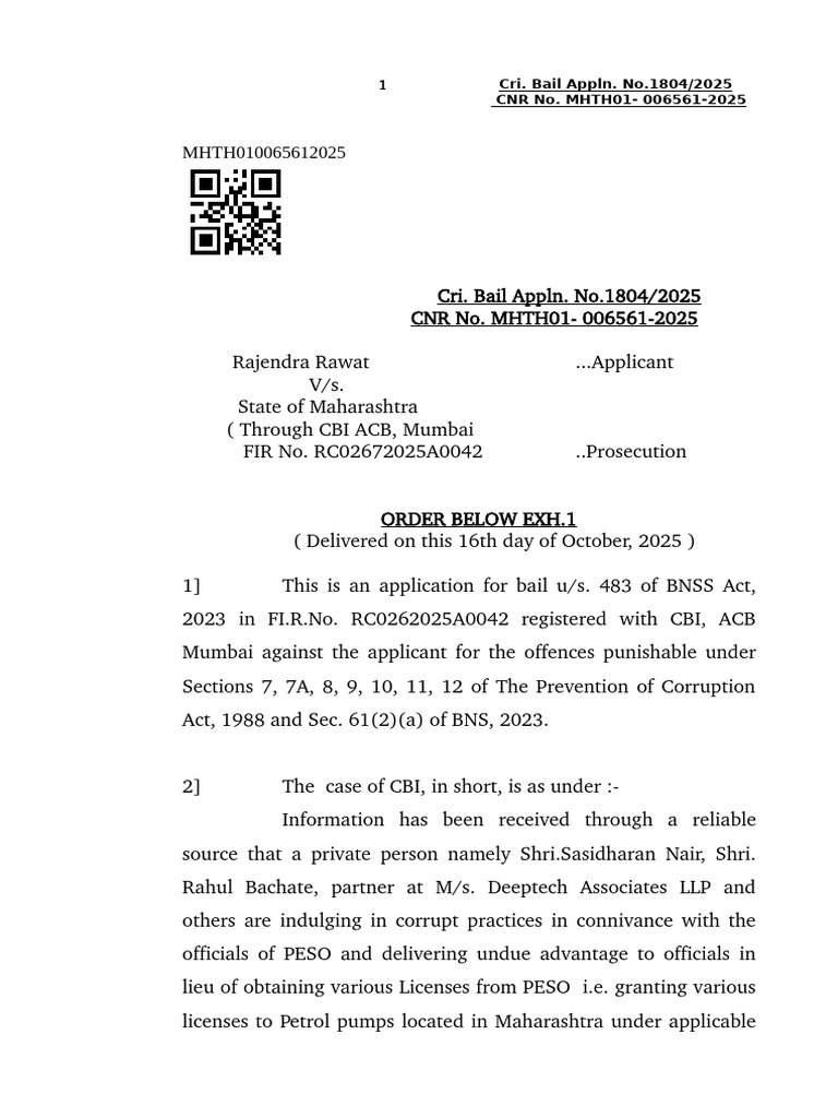 Bail Application in Corruption Case | PDF | Bail | Law Enforcement