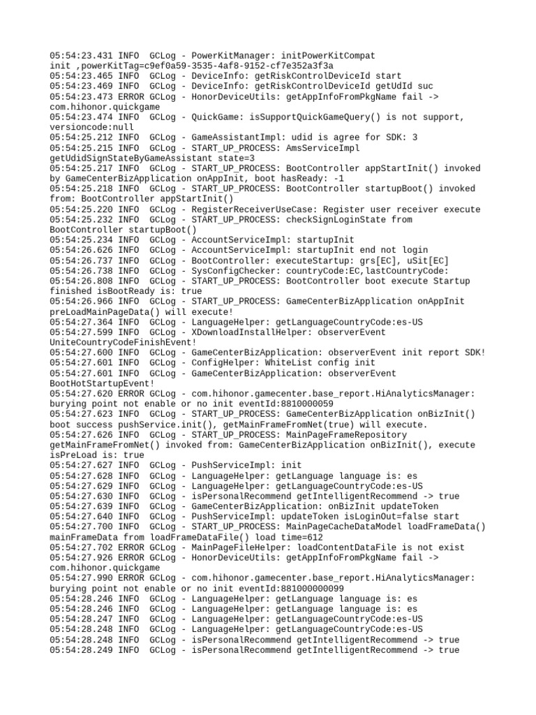 GCLog Device Initialization Errors | PDF | Software Engineering ...