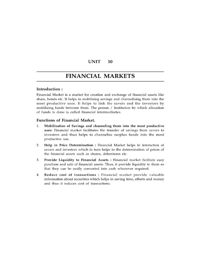 Financial Market Notes | PDF