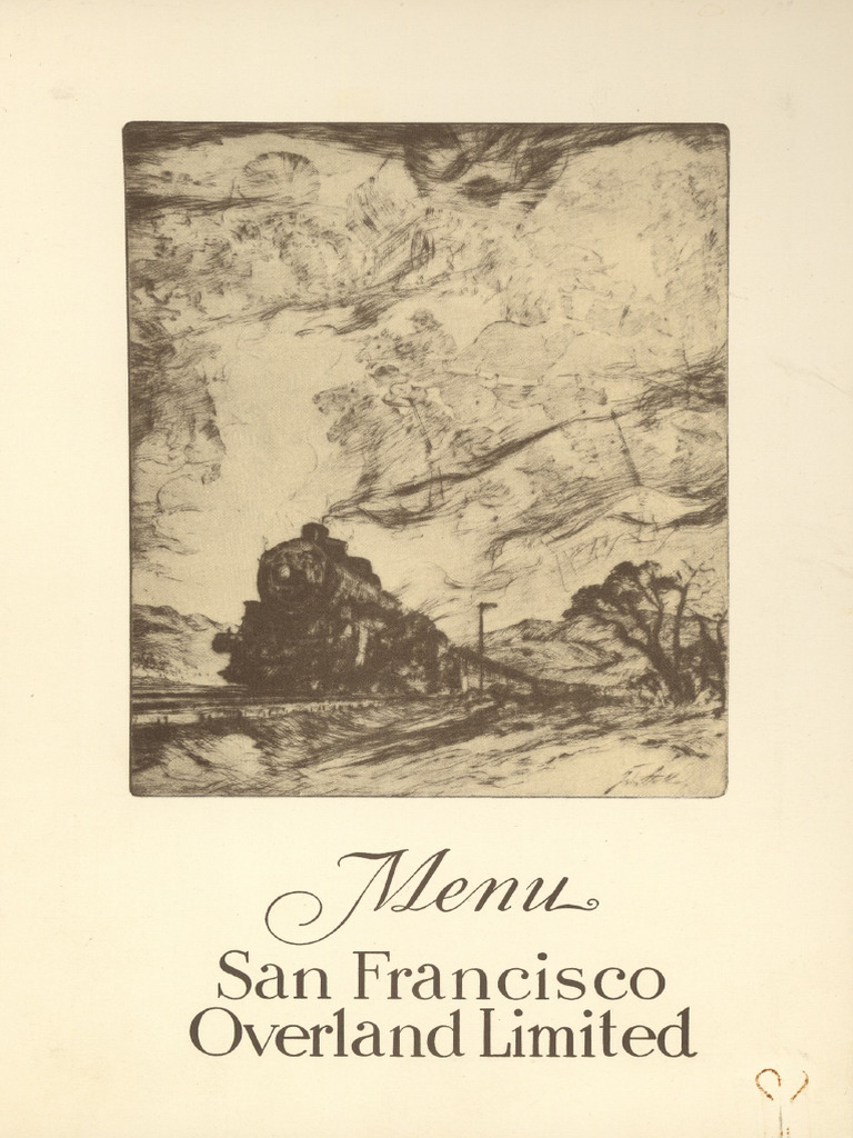 San Francisco Overland Limited Menu | PDF | Salad | Soup