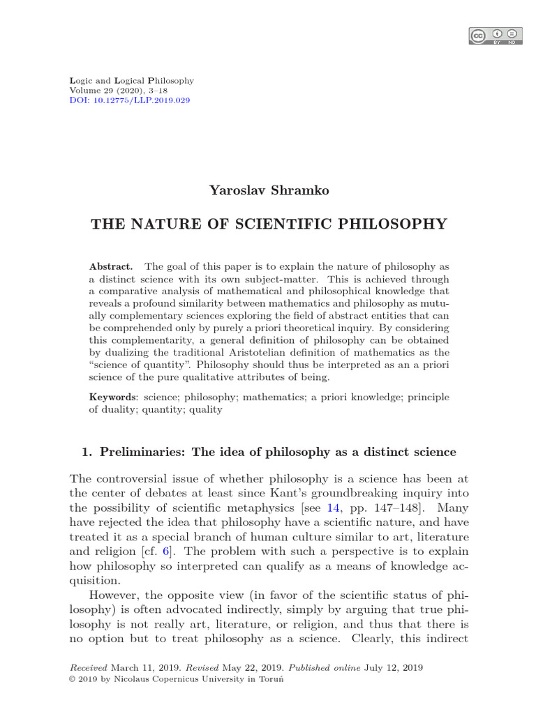 Nature of Scientific Philosophy Explained | PDF | Axiom | Theory