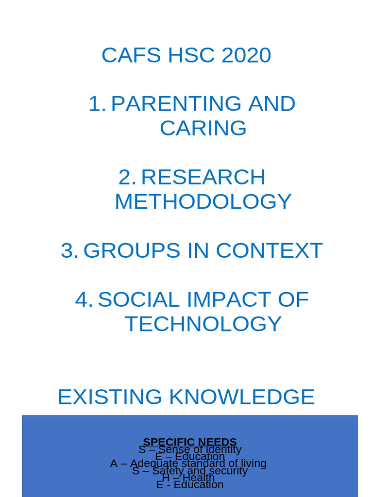 Cafs HSC 2020 | PDF | Surrogacy | Sampling (Statistics)