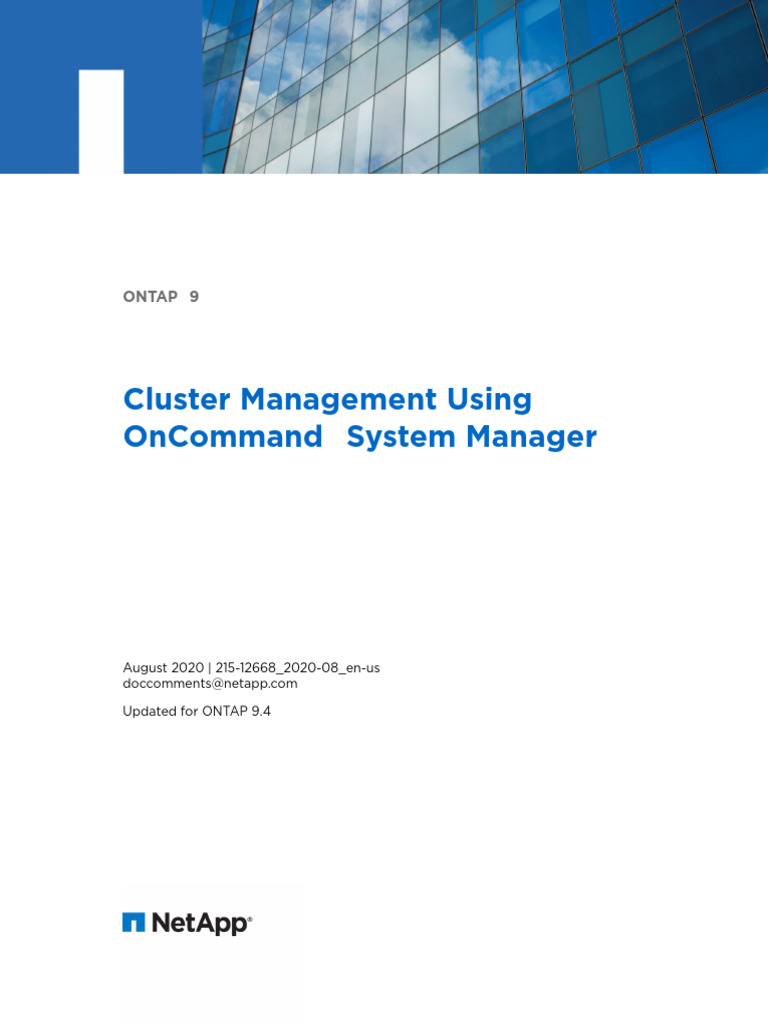ONTAP 9 Cluster Management Guide | PDF | Computer Engineering ...