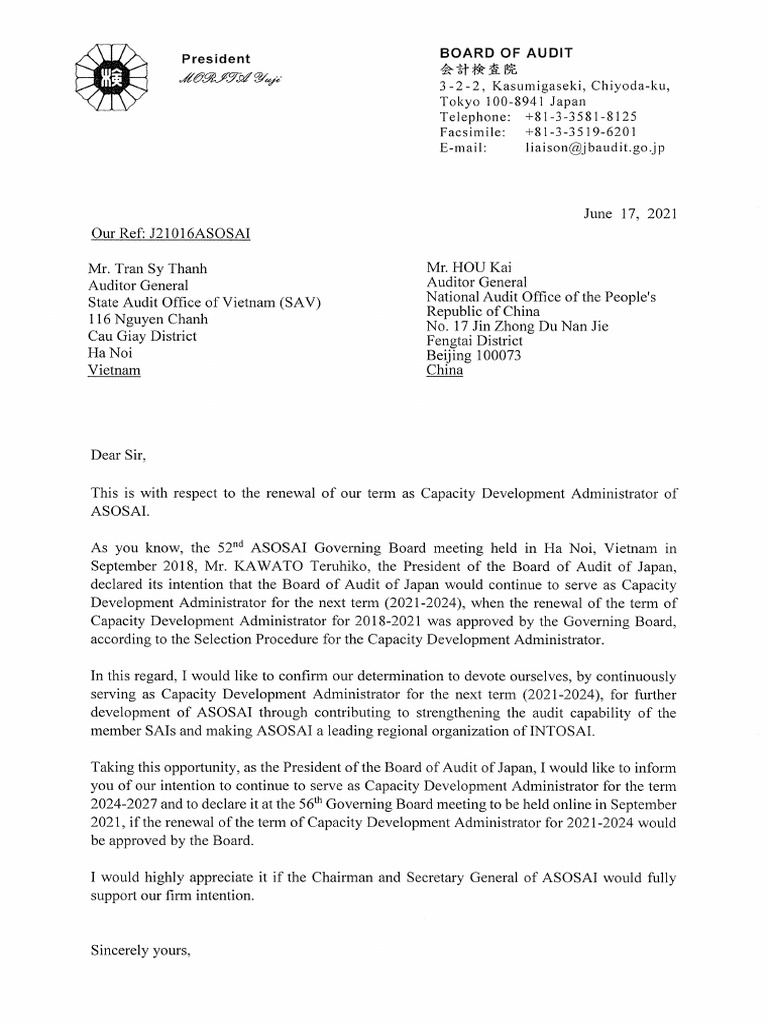 Letter From SAI Japan On Renewal of CDA | PDF