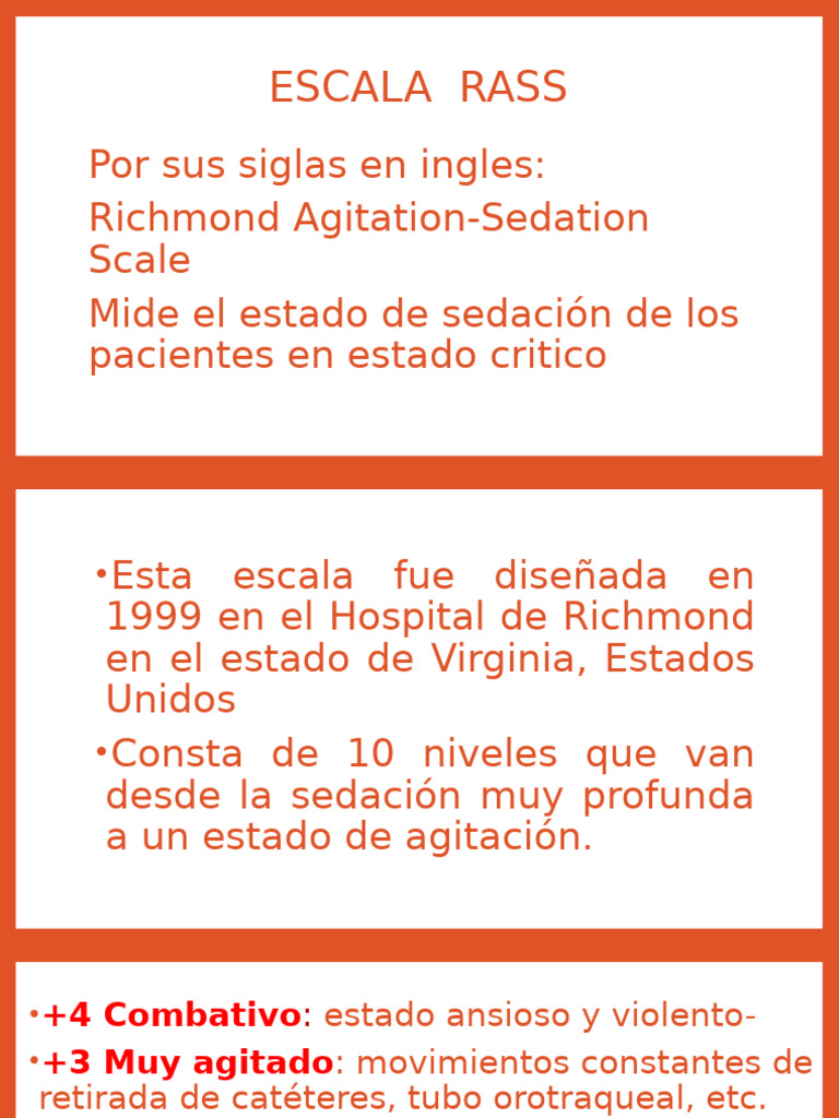 Escala RASS: Evaluación de Sedación | PDF