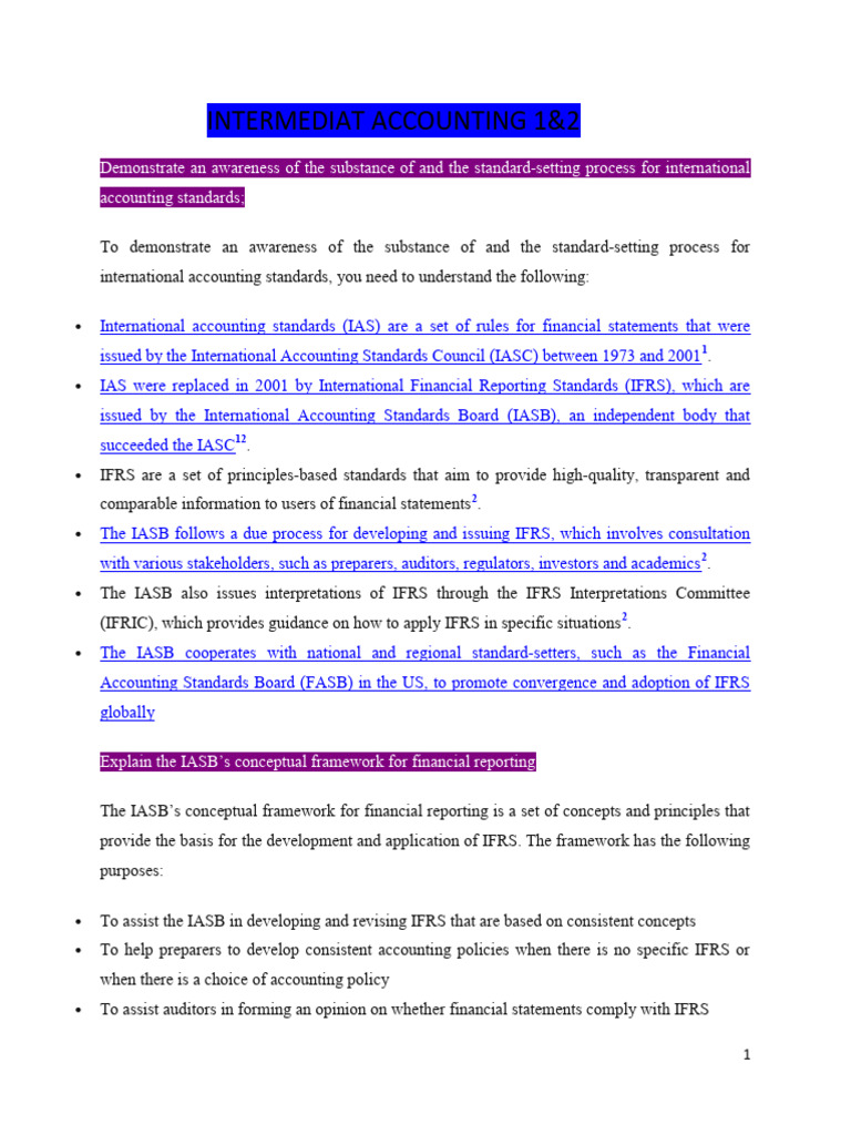 International Accounting Standards Overview | PDF | Fair Value ...