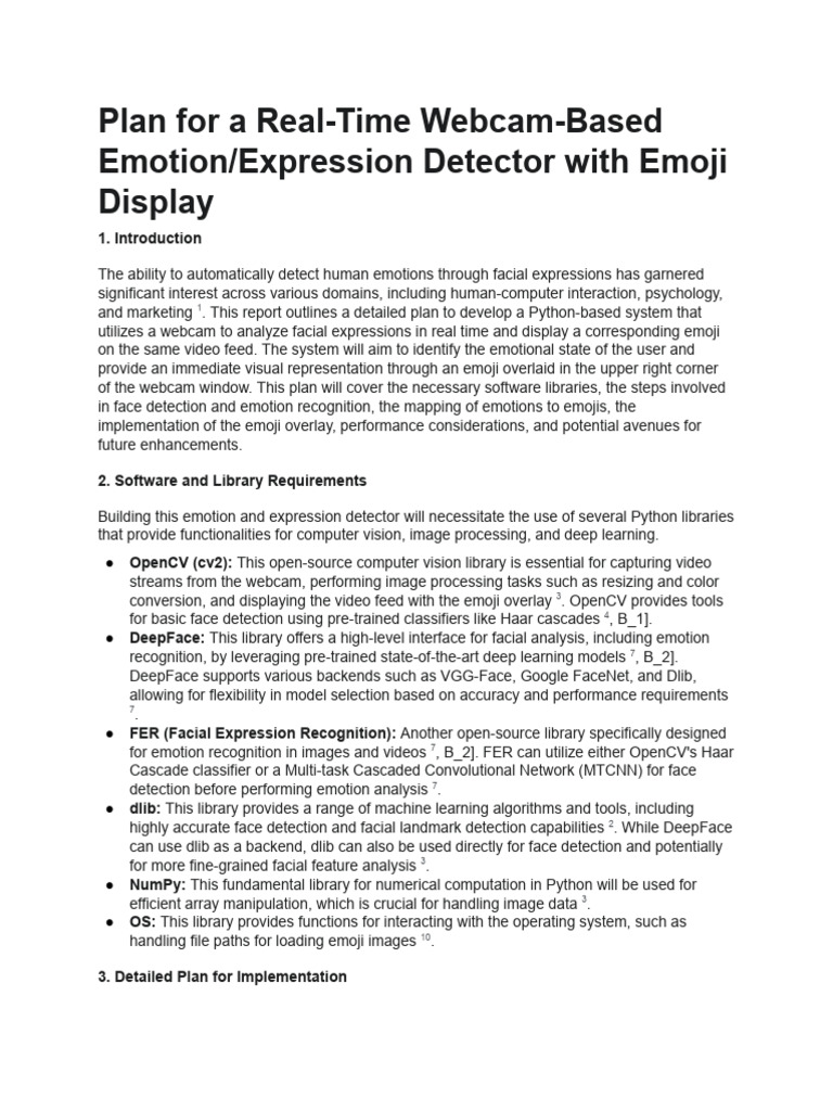 Emotion Detection Python Plan | PDF | Emotions | Program Optimization