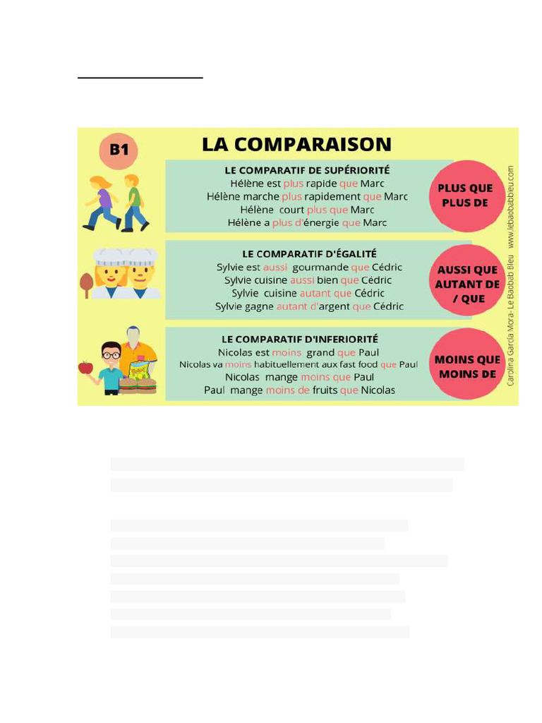 Exercices de comparaison en français | PDF