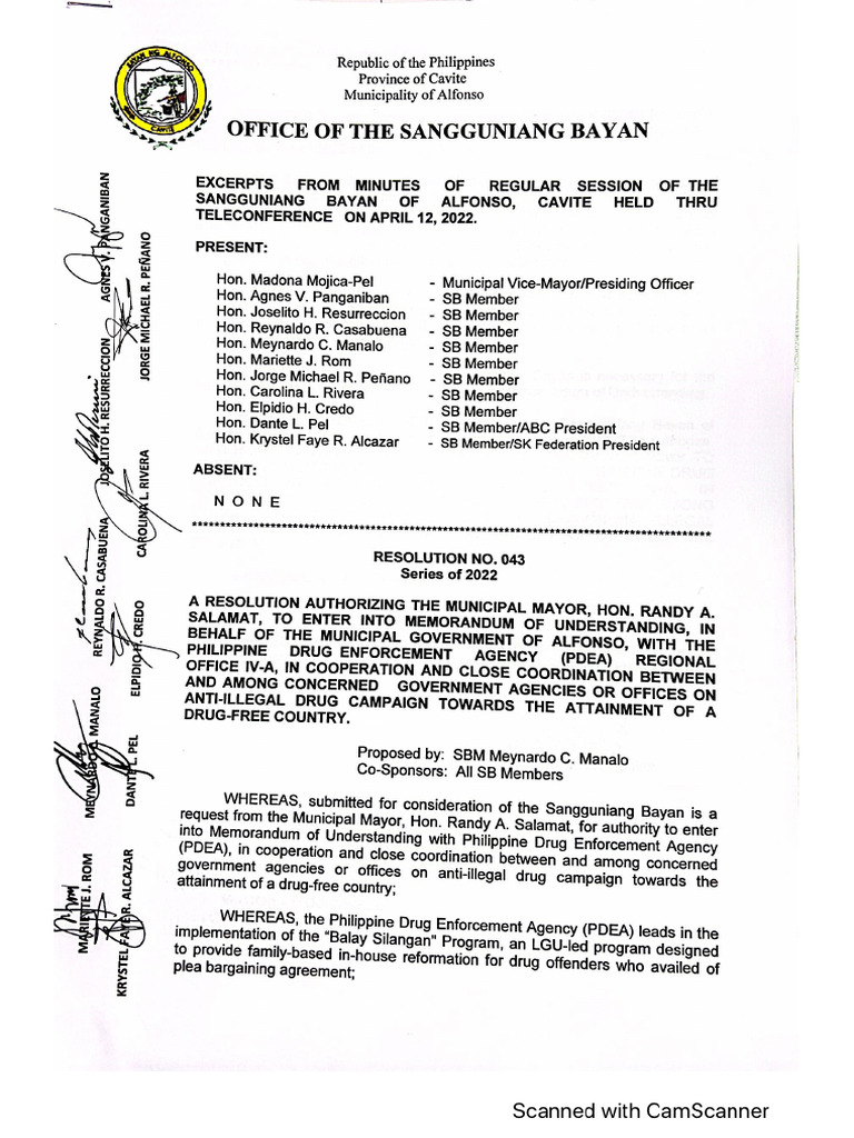 BS SB Resolution Alfonso | PDF