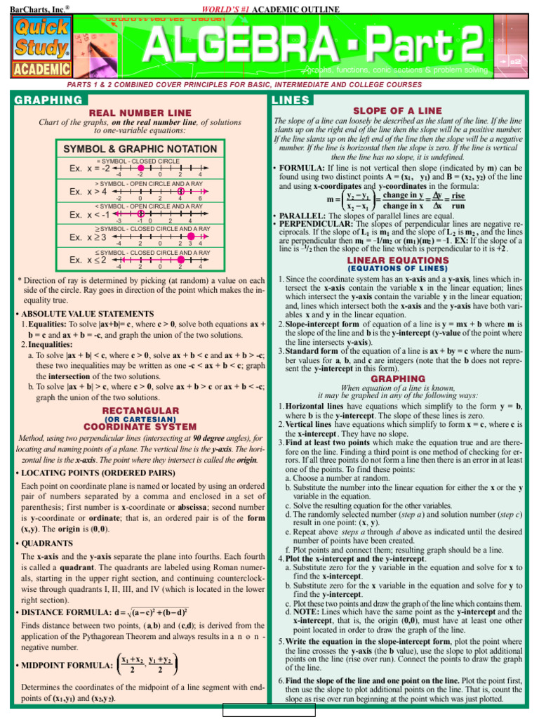 Algebra 2 (Quickstudy Reference Guides), 2003-1572227400 | PDF