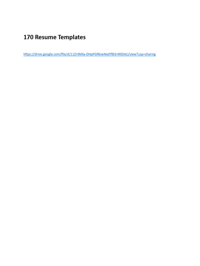 100  Resume Templates PDF