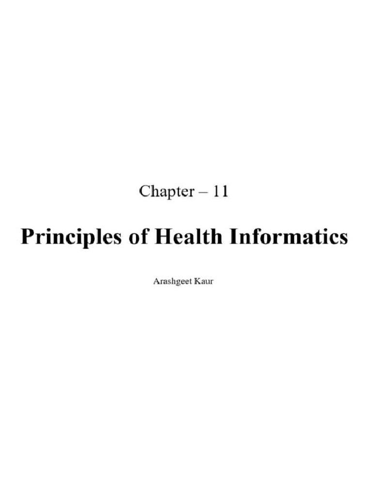 11.principles of Health Informatics | PDF