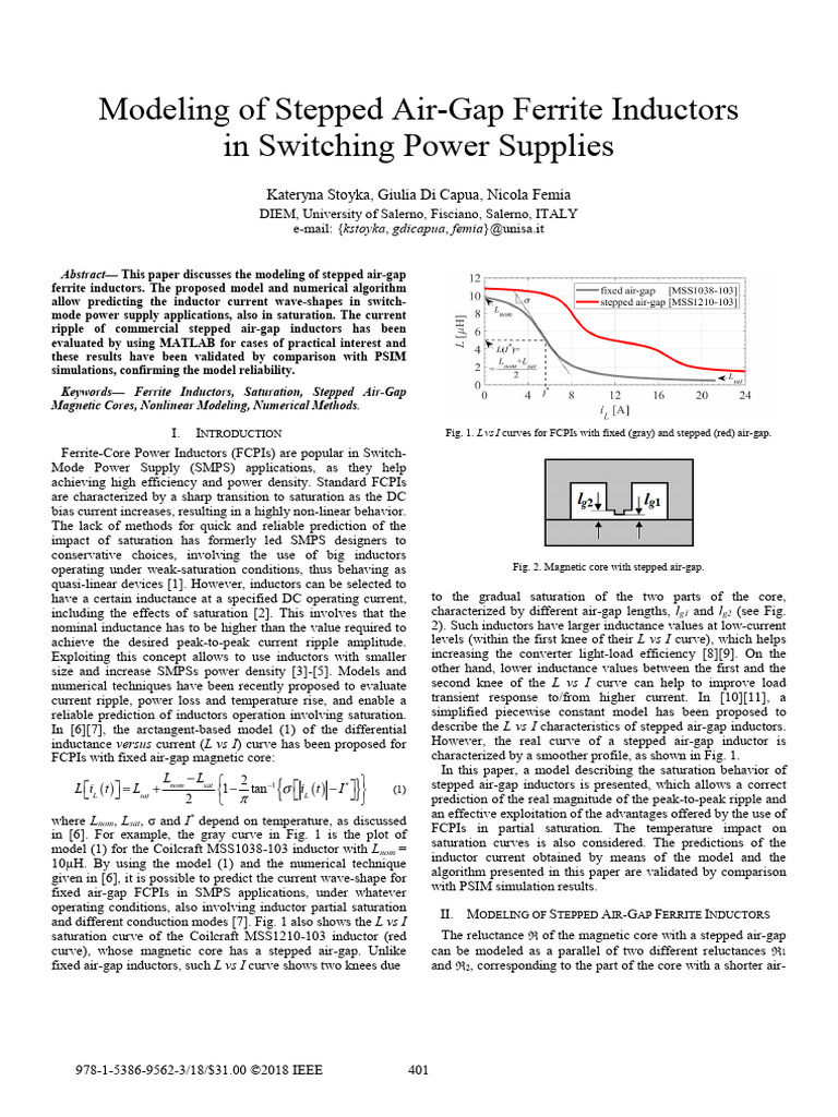 Stepped Air-Gap Ferrite Inductor Modeling | PDF | Inductor | Inductance