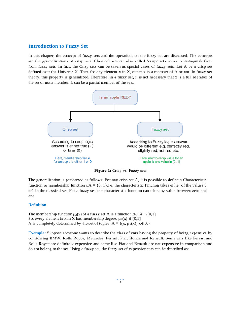 Chapter 1 Fuzzy Set | PDF | Fuzzy Logic | Logic