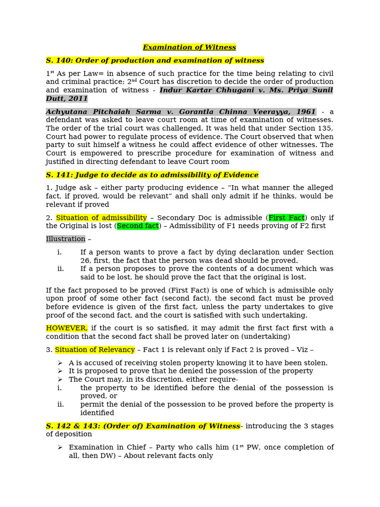 Witness Examination Procedures Explained | PDF | Witness | Testimony