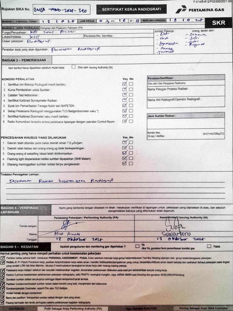 JSA, SIKA Radiography WRP | PDF