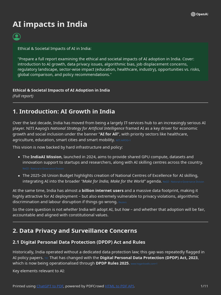 AI Impacts in India | PDF | Artificial Intelligence | Intelligence (AI ...