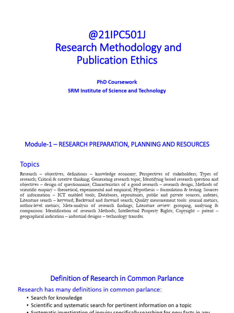 Research Methodology & Ethics Overview | PDF | Statistical Significance ...