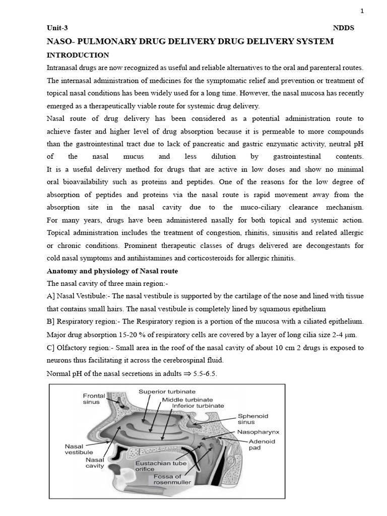 Unit-3.3 NDDS Nasal and Pulmonary | PDF