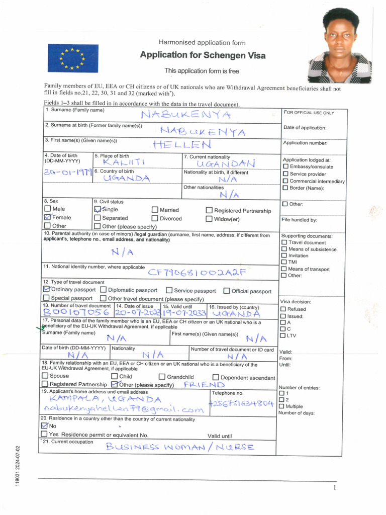 Visa Application | PDF