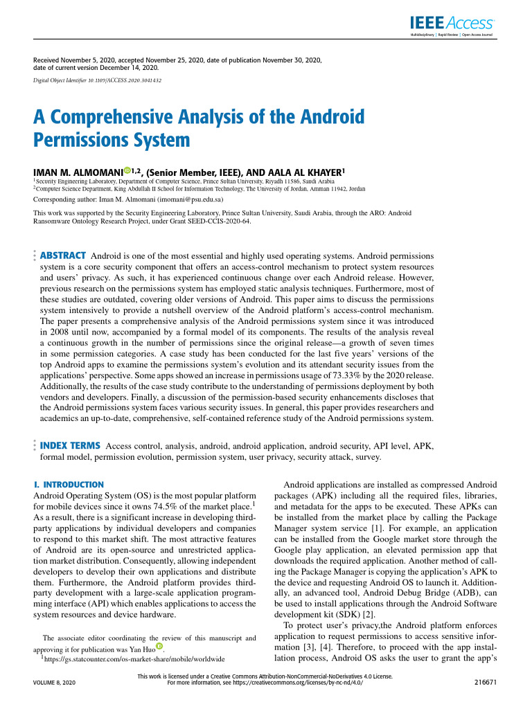 Analysis of Android Permissions System | PDF | Android (Operating ...