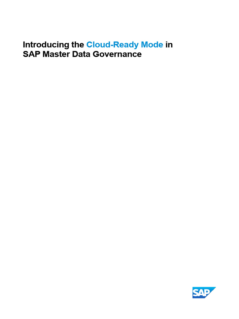 Cloud-Ready Mode in SAP MDG Explained | PDF | Cloud Computing ...