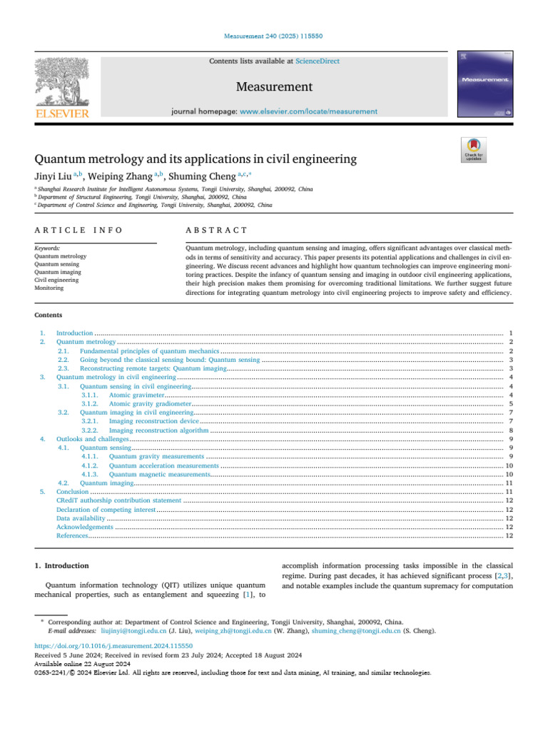 Quantum Metrology in Civil Engineering | PDF | Photon | Physics