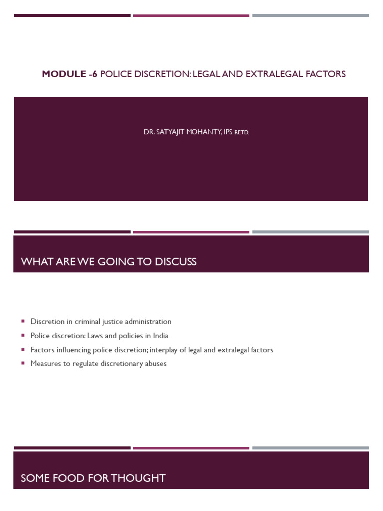 Police Discretion: Legal and Extralegal Factors | PDF | Police | Crimes
