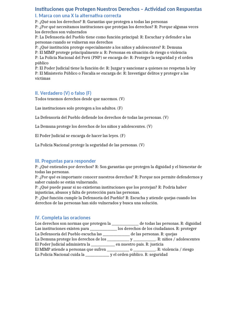 Instituciones que Protegen Derechos Humanos | PDF