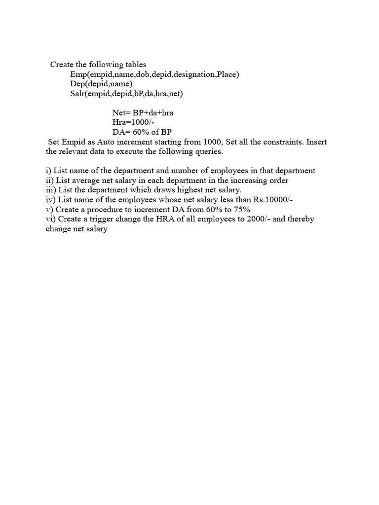 SQL Tables and Salary Queries Guide | PDF