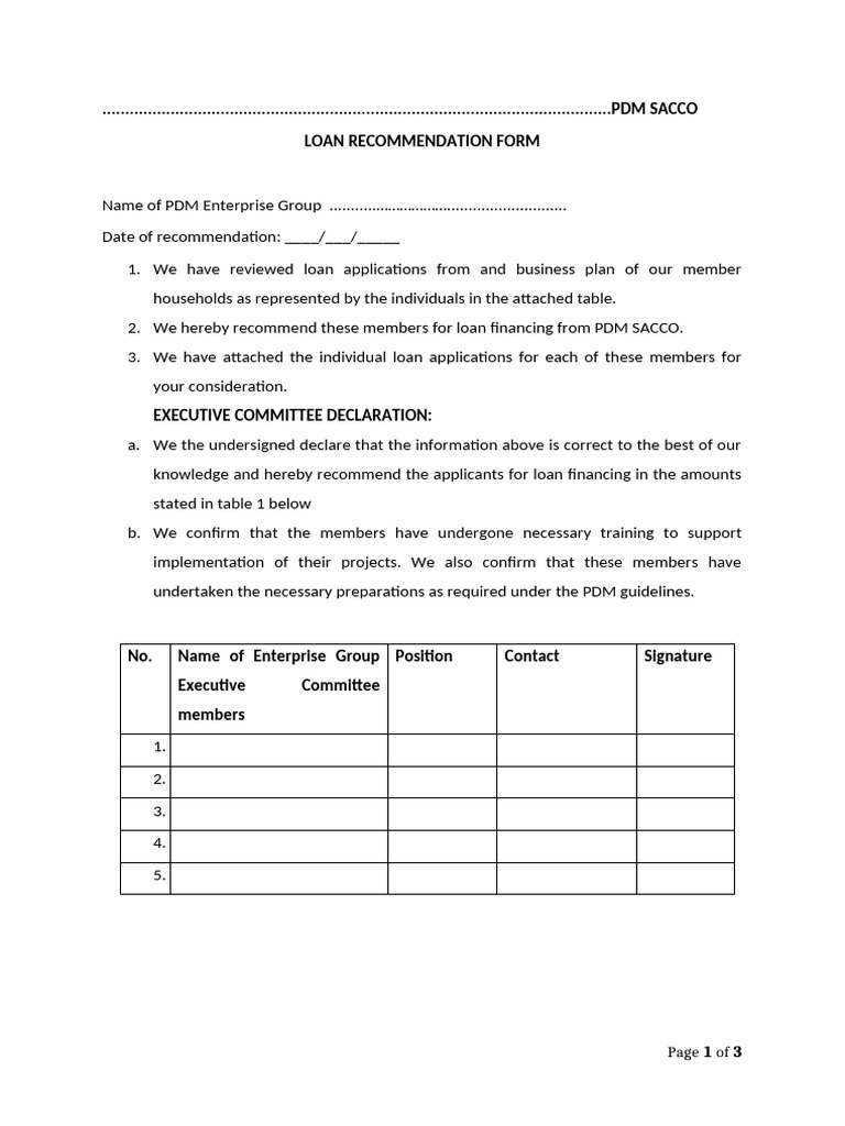 PDM SACCO Loan Recomendation | PDF
