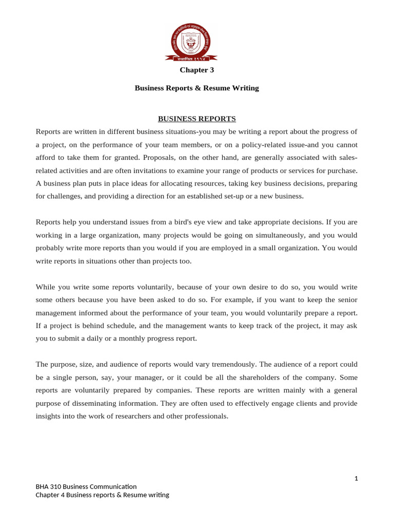 Business Reports and Proposal Writing Guide | PDF | Résumé
