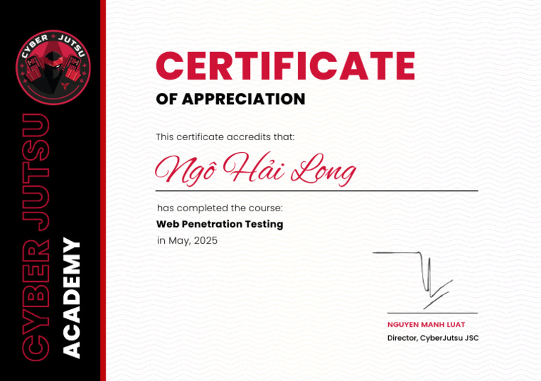 Web Penetration Testing Certificate | PDF