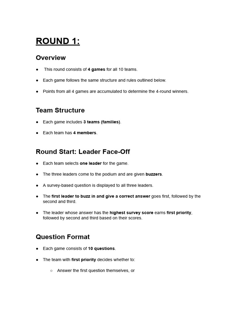 Game Show Format and Rules Overview | PDF | Game Shows | Gaming