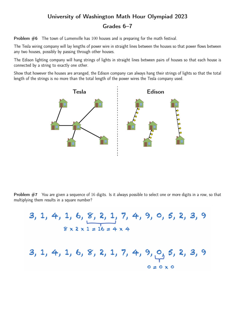 UW Math Olympiad 2023: Problem Solutions | PDF