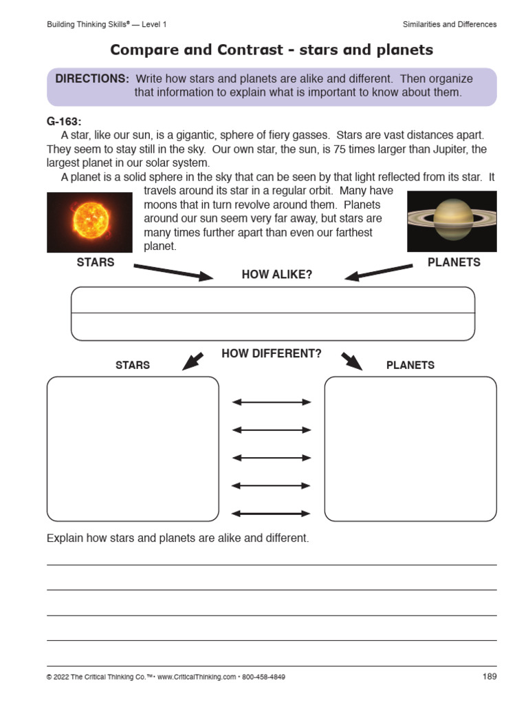 Compare Stars and Planets: Key Differences | PDF | Planets | Solar System
