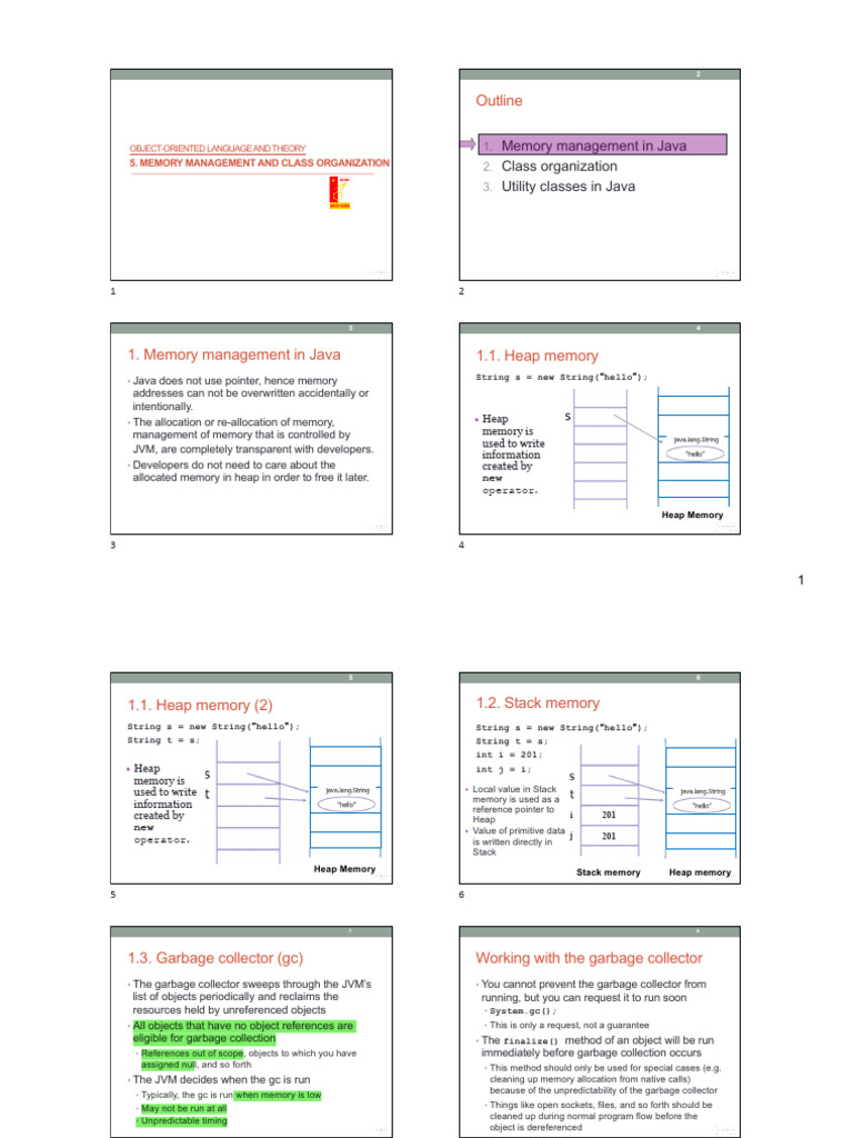 Java Memory Management and Classes | PDF | Class (Computer Programming ...