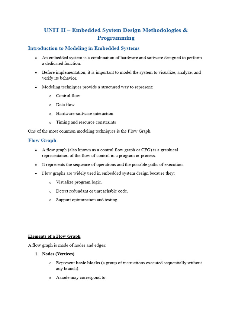Unit 2 Embedded System Design Methodologies Programming Pdf