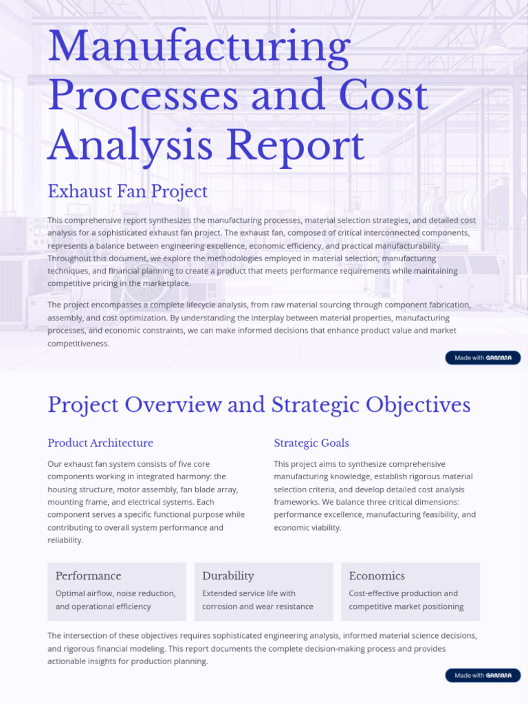 Exhaust Fan Manufacturing Cost Analysis | PDF | Welding | Construction