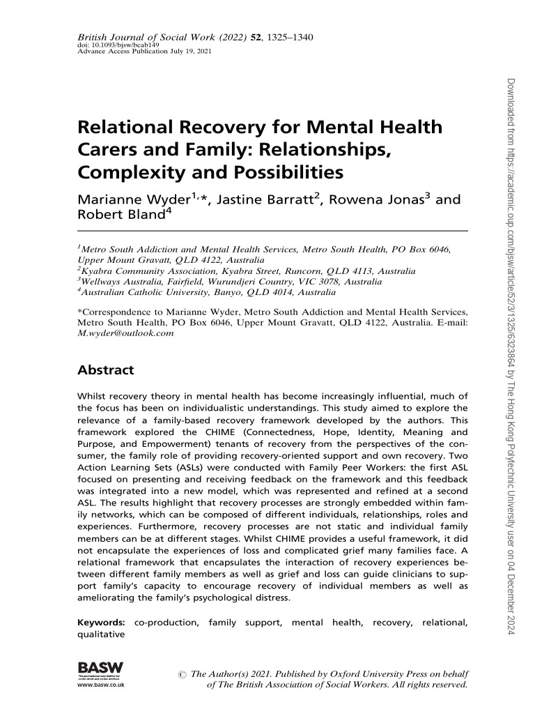 Family-Centered Mental Health Recovery | PDF | Psychological Trauma | Grief