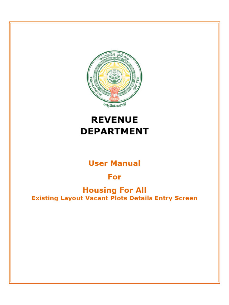 VRO User Manual for Vacant Plots Entry | PDF | Login | World Wide Web